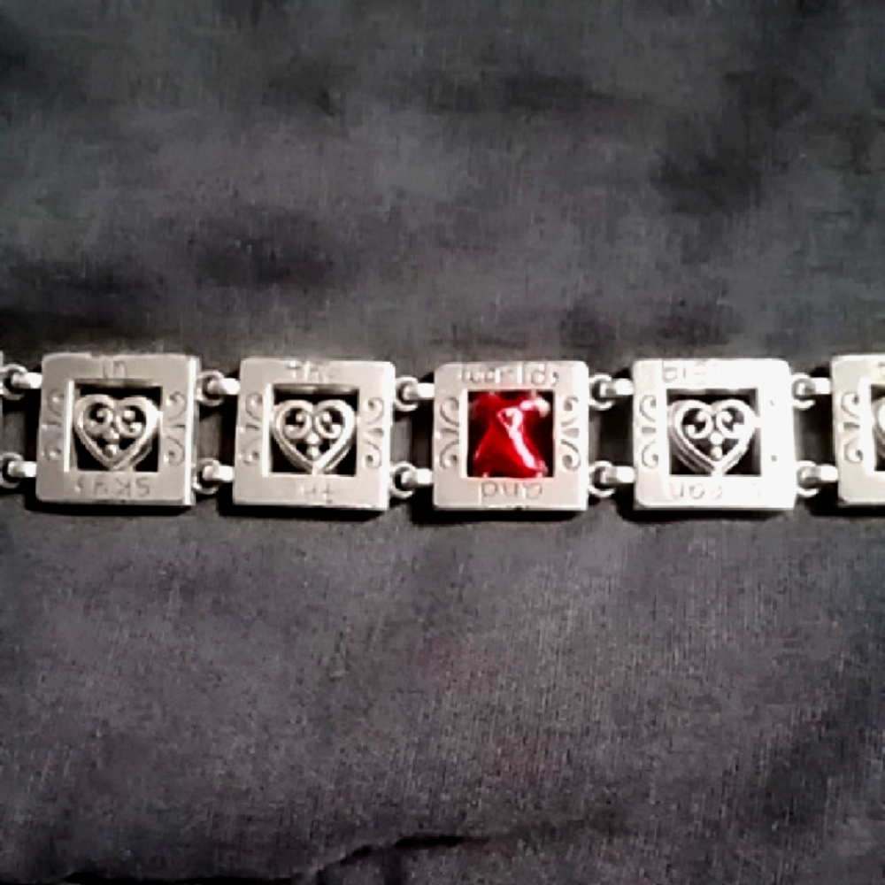 Brighton go red heart awareness bracelet